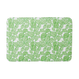 Groene bladeren op White Bath Mat
