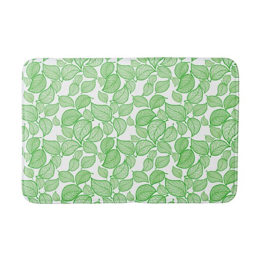 Groene bladeren op White Bath Mat (Voorkant)