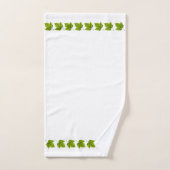 Groene bladeren op wit bad handdoek (Handdoek)