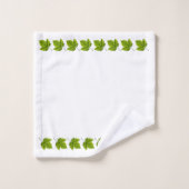 Groene bladeren op wit bad handdoek (Wasdoekje)