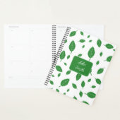 Groene bladeren op wit_ Floral Pattern Script Planner (Display)