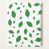 Groene bladeren op wit_ Floral Pattern Script Planner (Achterkant)