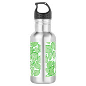 Groene bladeren op wit waterfles  (Achterkant)