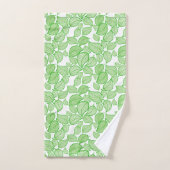 Groene bladeren op witte handdoek (Handdoek)