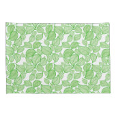 Groene bladeren op witte Kussensloop (Achterkant-Rechts)