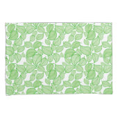 Groene bladeren op witte Kussensloop (Voorkant-Rechts)