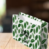 Groene bladeren op witte tas groot cadeauzakje