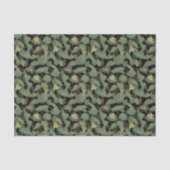 Groene bladeren op zwarte achtergrond tissuepapier (Voorkant)