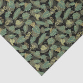 Groene bladeren op zwarte achtergrond tissuepapier (Detail)