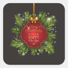 Groene bladeren Ornament kerst | STICKER