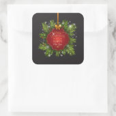 Groene bladeren Ornament kerst | STICKER (Tas)