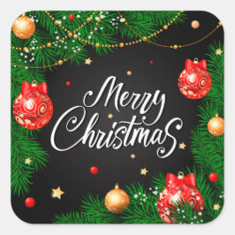 Groene bladeren & Ornament Kerst | STICKER