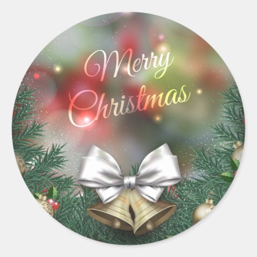 Groene bladeren & Ornament Kerst | Sticker Seal (Voorkant)