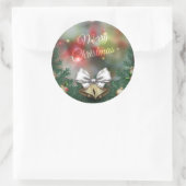 Groene bladeren & Ornament Kerst | Sticker Seal (Tas)