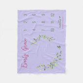 Groene bladeren paarse aangepaste baby meisje mijl fleece deken (Voorkant)