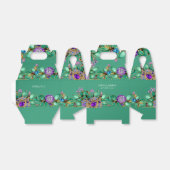 Groene bladeren Paarse edelstenen Favor Box Bedankdoosjes (Uitgevouwen)