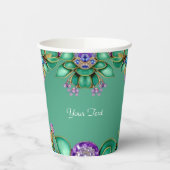 Groene Bladeren Paarse Edelstenen Papieren Bekers (Links)