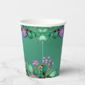 Groene Bladeren Paarse Edelstenen Papieren Bekers (Rechts)