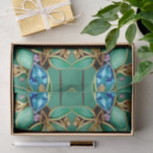 Groene Bladeren Paarse Edelstenen Tissuepapier (Geschenk)