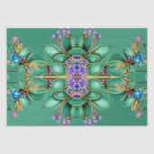 Groene Bladeren Paarse Edelstenen Tissuepapier (Voorkant)