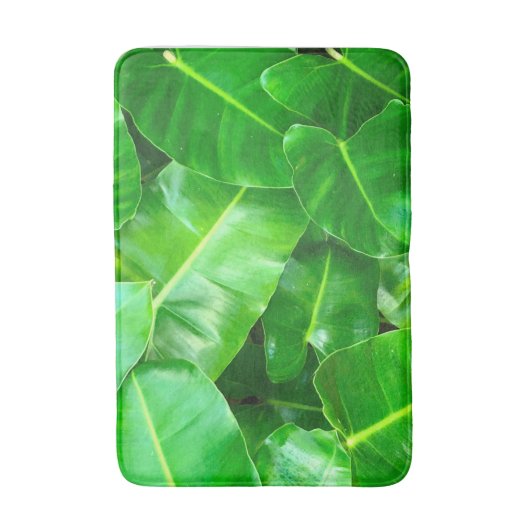 Groene bladeren Palmblad tropisch gebladerte oerwo Badmat (Voorkant Verticaal)