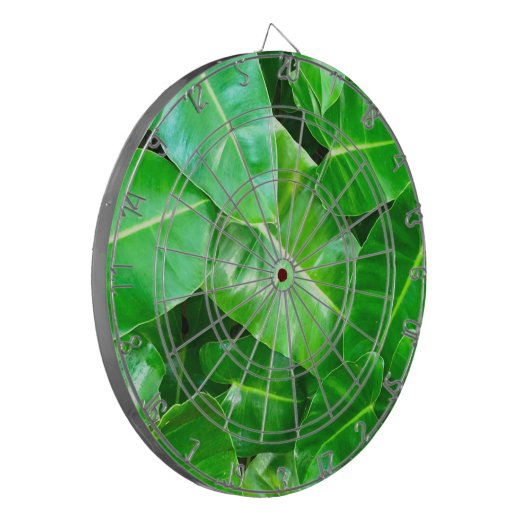 Groene bladeren Palmblad tropisch gebladerte oerwo Dartbord (Voorkant Links)