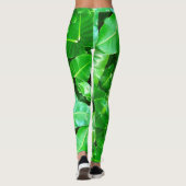 Groene bladeren Palmblad tropisch gebladerte oerwo Leggings (Achterkant)