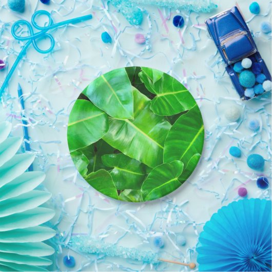 Groene bladeren Palmblad tropisch gebladerte oerwo Papieren Bordje (Feest)