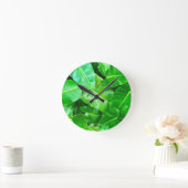 Groene bladeren Palmblad tropisch gebladerte oerwo Ronde Klok (Huis)