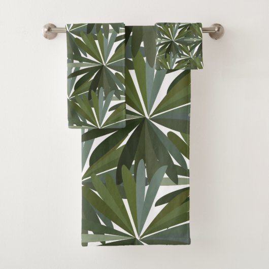 Groene Bladeren Patroon Bad Handdoek (Insitu)
