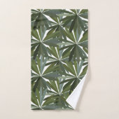 Groene Bladeren Patroon Bad Handdoek (Handdoek)