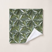 Groene Bladeren Patroon Bad Handdoek (Wasdoekje)