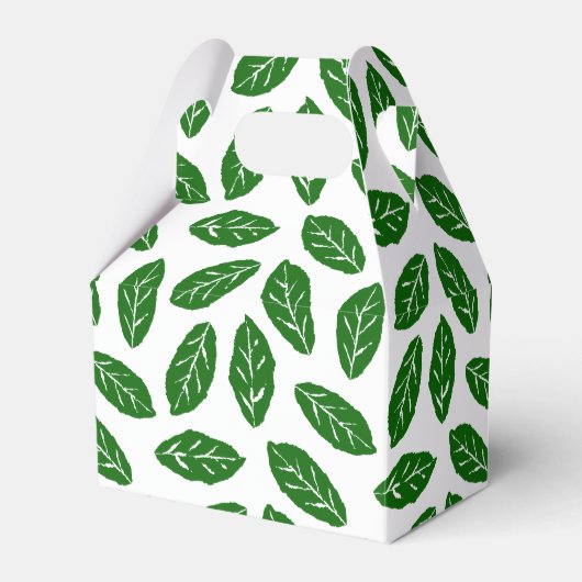 Groene Bladeren Patroon Bedankdoosjes (Voorkant Zijde)