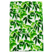 Groene Bladeren Patroon Medium Cadeauzakje (Voorkant)