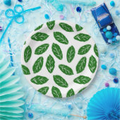 Groene Bladeren Patroon Papieren Bordje (Feest)