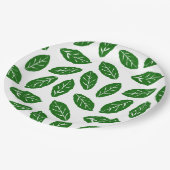 Groene Bladeren Patroon Papieren Bordje (Gekanteld)