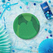Groene bladeren Patroon Party Papieren Bordje (Feest)