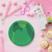 Groene bladeren Patroon Party Papieren Bordje (Feest)