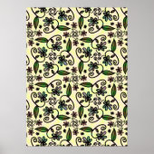 Groene bladeren patroon poster (Voorkant)