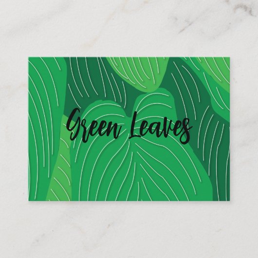 Groene Bladeren Patroon Visitekaartje (Voorkant)