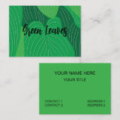 Groene Bladeren Patroon Visitekaartje (Voorkant / Achterkant)