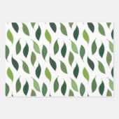 Groene bladeren patroon Wrapping papier set Inpakpapier Vel (Voorkant 3)