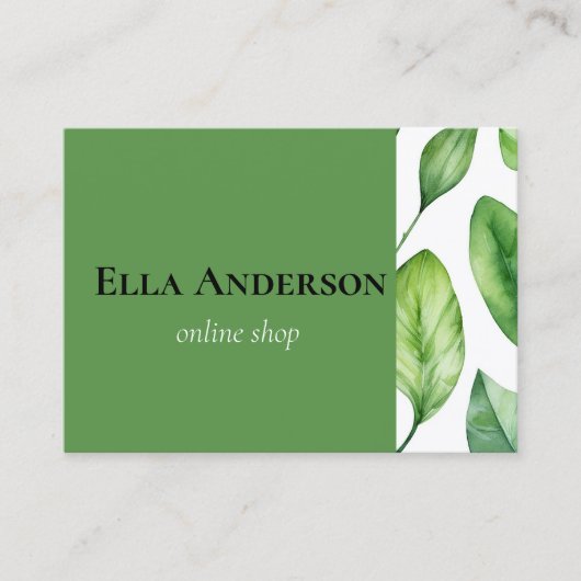 Groene bladeren plant visitekaartje (Voorkant)