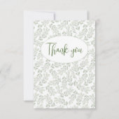 Groene Bladeren Platte Dank Je Kaart (Voorkant)