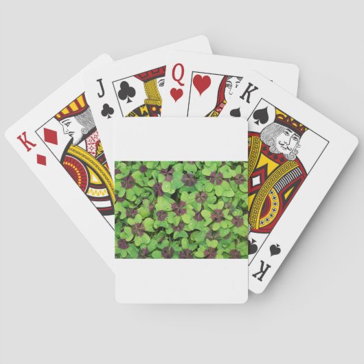 Groene bladeren pokerkaarten (Achterkant)