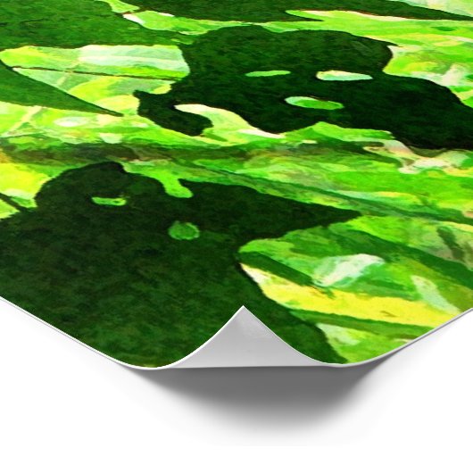 Groene bladeren poster (Hoek)