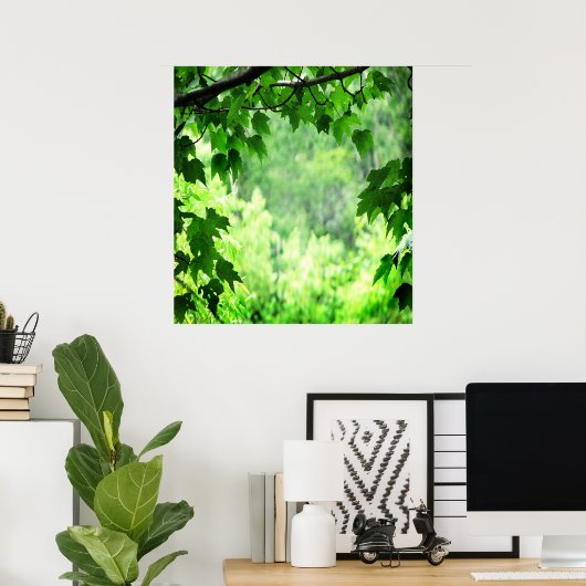 Groene bladeren poster (Thuiskantoor)