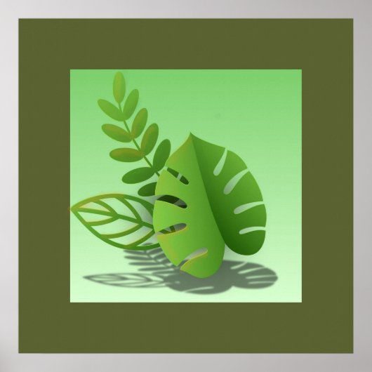 Groene Bladeren Poster (Voorkant)