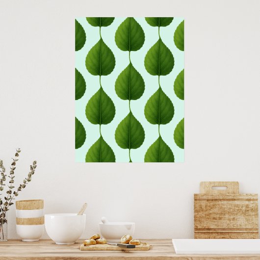 Groene bladeren poster (Keuken)