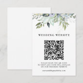 Groene Bladeren QR-code RSVP en Trouwdetails Informatiekaartje (Voorkant / Achterkant)